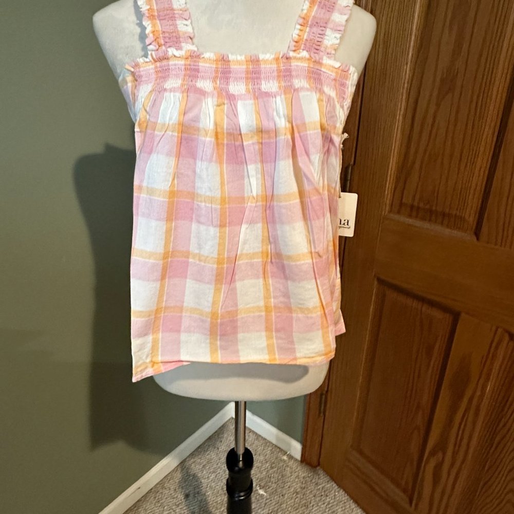 ANA WOMENS SQUARE NECK SLEEVELESS TANK TOP SIZE M  #566 - Picture 2 of 2